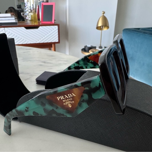 Prada Sunglasses PR 23YS - Tortoise and Green - Picture 3 of 7